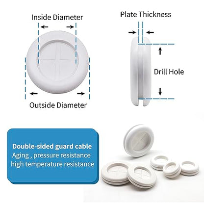 66Pcs Rubber Grommet Assorted Kit, Drill Hole Firewall Hole Plugs Wire Protection, 6 Sizes 1-13/16" 1-1/2" 1" 7/8" 5/8" 3/16" - size: 6 Sizes-White