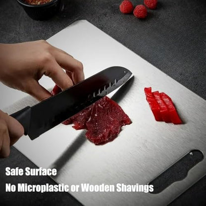 Titanium Cutting Board - 2026 New Upgrade 100% Pure Titanium Cutting Boards for Kitchen Double Sided Non Toxic Titanware Cutting Board,Hygiene Durable Dishwasher Safe Chopping Board (14"L x 10"W) - size: 14"L x 10"W