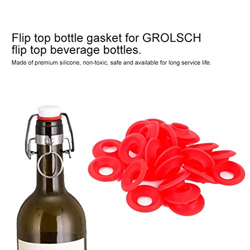 Zerodis Silicone Replacement Gasket 25Pcs Leak Proof Seals for Swing Flip Top Bottle Home Brew Beer Bottle Seals Compatible with Grolsch Type Bottles