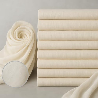 8 PCS Grade 100+ Cheese Cloths 20x20 Inch, Reusable and Washable Cheesecloths for Straining,100% Unbleached Pure Cotton Lint Free, Ultra-Fine Cheese Cloth for Baking & Juicing (52×50 TPI)