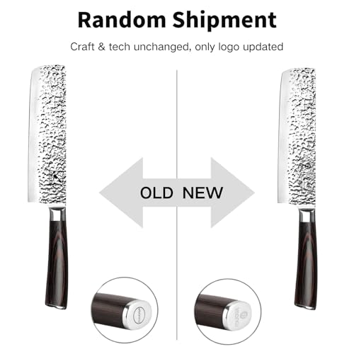 imarku Nakiri Knife,7 Inch High Carbon Stainless Steel Japanese Chef Knife,Razor Sharp Chopping Vegetable and Meat Cleaver Kitchen Knife with Ergonomic Handle,Birthday Gift - color: Dark Brown/Coffee