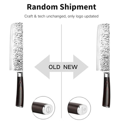 imarku Nakiri Knife,7 Inch High Carbon Stainless Steel Japanese Chef Knife,Razor Sharp Chopping Vegetable and Meat Cleaver Kitchen Knife with Ergonomic Handle,Birthday Gift - color: Dark Brown/Coffee