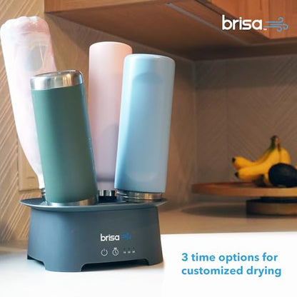 Brisa Rack: Powered Drying for reusables bottles, bags, and containers - Heated Air Drying Technology - Home Essential Drying Rack Kitchen Tool - Gray - color: Gray