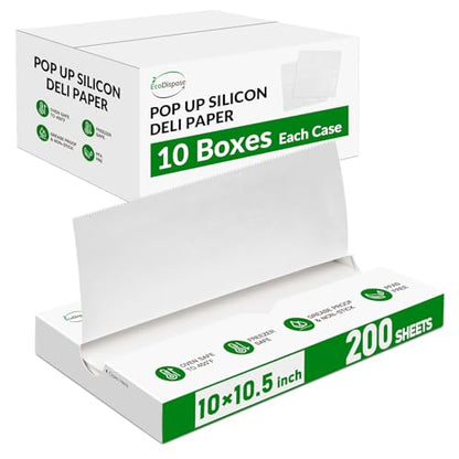 EcoDispose 2000 Count 10" x 10-1/2" Precut Pop Up Deli Paper Sheets, Interfolded Heavy Duty Oil-Resistant White Paper for Bakery, Food Wrap, Serving, Oven, Air Fryer & Microwave - color: White, size: 10"x10.5"inch