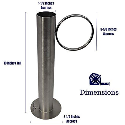 Maple Syrup Hydrometer Test Cup and Cleaning Brush for Consistently Delicious Pure Syrup and Easy Clean-up - Stainless Steel - 10 Inches Tall