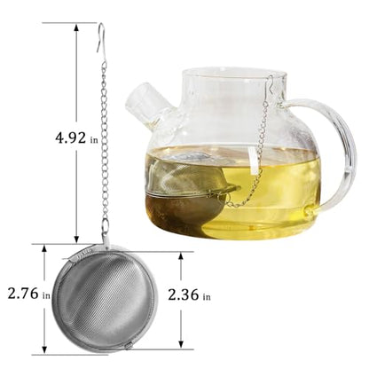 304 Stainless Steel Tea Strainers for Loose Tea Infuser Ball, Extra-Fine Mesh Tea Ball, Tea Holder Loose Leaf Tea Steeper, Tea Diffuser for Rooibos, Black Tea, Herbal & Spices (Large x 2) - size: Large - 2 Pack