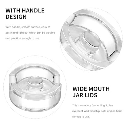 3Pcs Fermentation Glass Weights for Wide Mouth Jars - Pickle Bottles with Sealing Lids for Efficient Fermenting - Durable, Transparent Fermenting Lids and Weights for Sauerkraut, (D Gap) - size: D Gap
