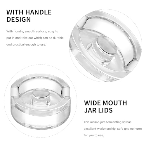 2Pcs Fermentation Glass Weights for Wide Mouth Jars - Pickle Bottles with Sealing Lids for Efficient Fermenting - Durable, Transparent Fermenting Lids and Weights for Sauerkraut (D Gap) - size: D Gap