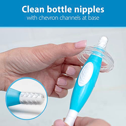 Dr. Brown's Reusable Sponge Baby Bottle Cleaning Brush with Suction Cup Stand, Scrubber and Nipple Cleaner, BPA-Free, Blue, 1-Pack - color: Blue Bottle Brush, size: 1-Pack