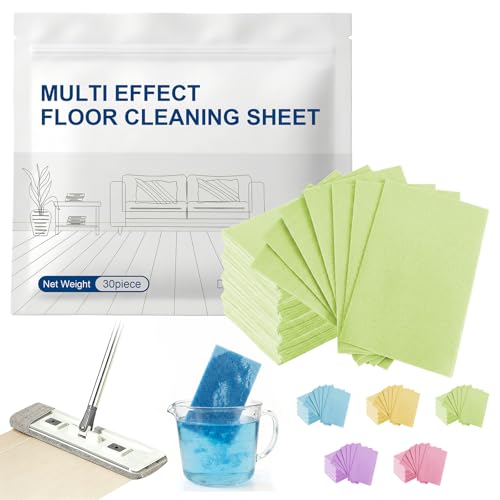 30 Pcs 2026 New Floor Cleaning Tablets, Multi-Effect Floor Mopping Sheets Wood Cleaner Tablets for Hardwood, Tile, Vinyl & Laminate, Streak-Free & Residue-Free Formula, Fresh Gardenia Scent - color: Gardenia Scent