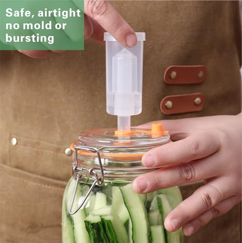 Wide Mouth 1.5L Fermentation Jar Kit – Pack of 3 Glass Fermenting Jars with Airlocks & Glass Weights for Sauerkraut, Kimchi, Pickles & More