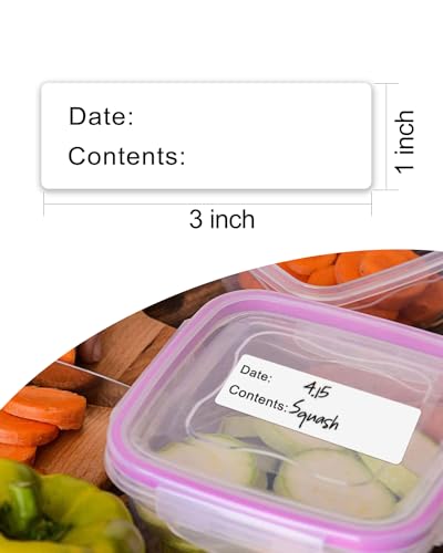 320pcs Removable Freezer Labels, 1 x 3 Inch Food Storage Stickers, Refrigerator Freezer Paper Label Easy Clean Leaves No Residue, White - color: White
