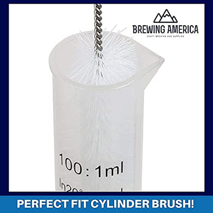 Maple Syrup Hydrometer Test Cup and Cleaning Brush for Consistently Delicious Pure Syrup and Easy Clean-up - Stainless Steel - 10 Inches Tall