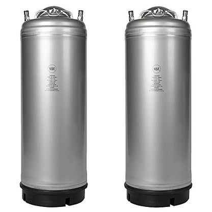 Two Pack of New AMCYL 5 Gallon Ball Lock Kegs with Single Handle