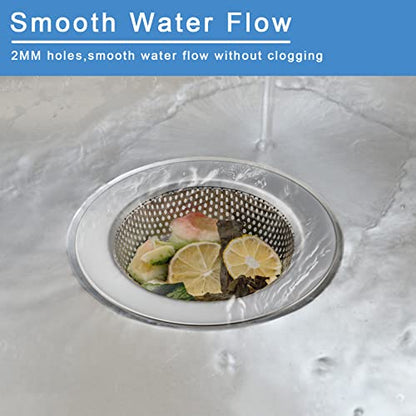 Honmein 2 Pcs Sink Strainer for Most Kitchen Sink Drain Basket, Upgraded Double-Layer Safe Design Kitchen Sink Strainer (Outer Diameter 4.5 Inch) - color: Silver(2 Pcs)