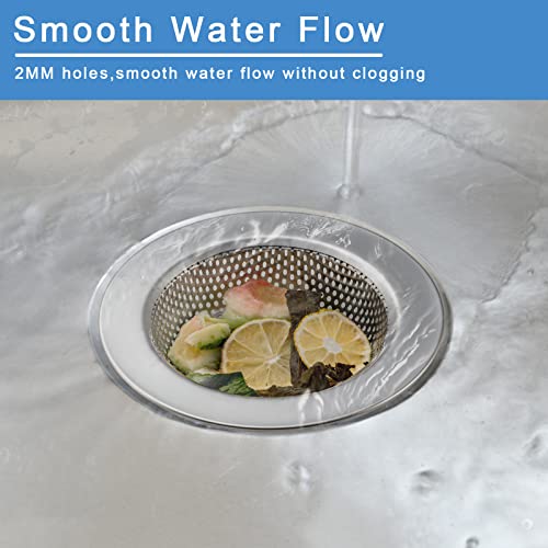 Honmein 3 Pcs Sink Strainer for Most Kitchen Sink Drain Basket, Upgraded Double-Layer Safe Design Kitchen Sink Strainer (Outer Diameter 4.5 Inch) - color: Silver(3 Pcs)