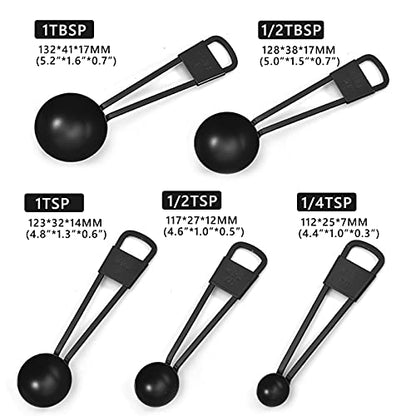 9PCS Black Stainless Steel Measuring Cups and Spoons Set, Heavy Duty Measuring Cup Set - color: Black-9pcs
