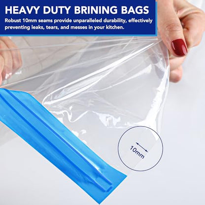 2 Pack 26” x 22” Extra Large Brining Bags for Turkey with String | Double Zippers Turkey Brine Bags for Marinade, Steak, Chicken, Beef, Ham, Pork, , with Date Label - color: 2 pack