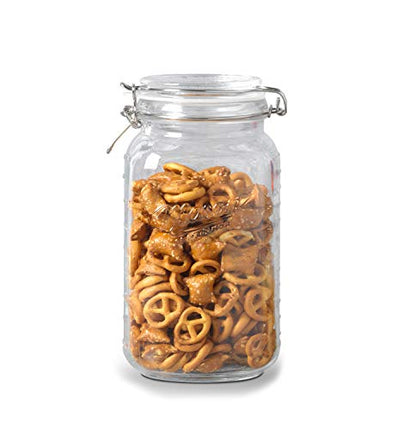 Mason Craft & More Airtight Kitchen Food Storage Clear Glass Clamp Jars, 50 Ounce (1.5 Liter) Medium Clamp Jar - size: 50 ounce (1.5 liter) Medium Jar - Pack of 1