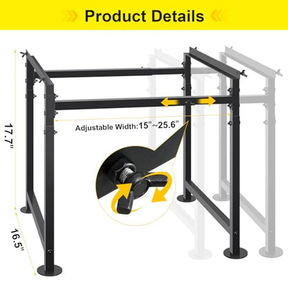 Adjustable Metal Bee Hive Stand, Adjustable Width(15”-25.6”) Beehive Stand for 8 & 10 Frame Beehives, Sturdy Bee Stand with Round Base for Beekeeping