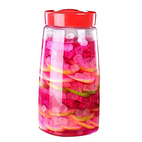 Tvoip Modern Fermenting Seal Storage Jar Transparent Glass Jars with Lid Kit/Honey Jam Fruit Cans Pickle Side Dish Tanks Tea Bottle Accessories (74OZ(2200ML)) - color: 74OZ(2200ML)