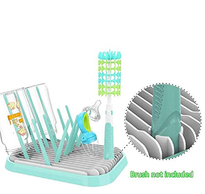 Baby Bottle Drying Rack Dryer Space Saving Travel Holder for Pump Cup Plastic Accessories - color: Green