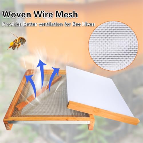 2Pcs Beehive Screened Bottom Board 10 Frame Langstroth Bee Hive Screened Bottom Board Dipped in 100% Beeswax with Entrance Reducer Screen Bottom Board with Solid Wood for Beehives Beekeeping Garden - size: 2 Pack 10 Frame