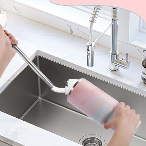 5 Gallon Water Jug Cleaning Brush, Carboy Brush & Bottle Cleaner for Glass | Flexible Long Handle Brush & Jug Cleaner Set, Fits 3 Gallon Reusable Water Bottles and All Water Containers