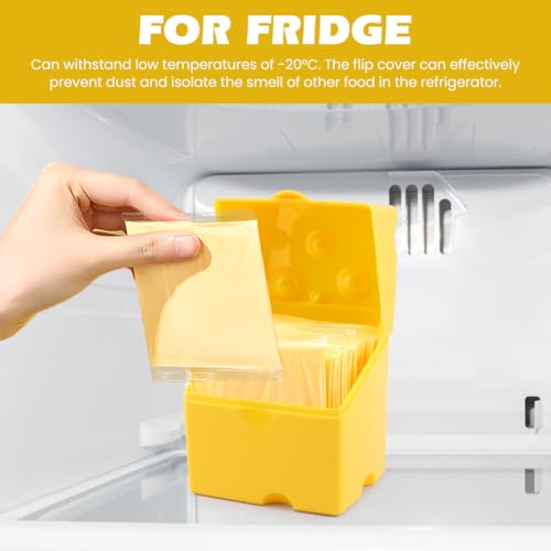 2PCS Sliced Cheese Storage Container, Airtight Lid, Stackable,4in | Durable ABS, Freshness Keeper Lid, Stackable Fridge Organizer, Dishwasher Safe,Each 3.15 x 3.94 x 4.13 In