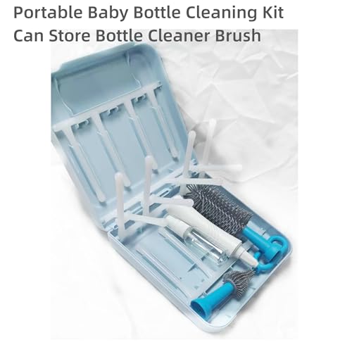 Travel Bottle Drying Rack Space Saving,Foldable Bottle Drain Rack with 16 Ribs,Portable Baby Bottle Drying Rack for Bottles,Breast Pumps and Other Feeding Accessories,Widely Used Daily Basis - color: Blue