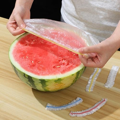 300PCS Reusable Elastic Food Storage Covers, BPA-Free, Airtight Seal for Bowls, Plates, Fruits, Sourdough Baking, Kitchen Use, Plastic Wrap, Easy to Clean, Fresh-Keeping (Multicolor)