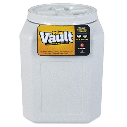 Gamma2 Vittles Vault Pet Food Storage Containers - Sealed Dog and Cat Food Storage Container, Fits up to 50lbs, Made in the USA - [14" L x 20" H] | Made in USA, 14 inch long by 20 inch tall, airtight lid keeps kibble fresh and pests out, a durable home pa