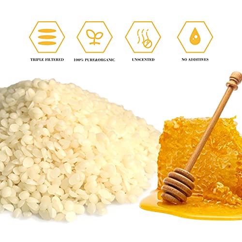 TRINIDa White Beeswax Pellets 5LB(80 oz), Organic Bees Wax Pellets for DIY Candles, Beeswax for Candle Making, Skin, Body, Face, and Hair Care, Lotions, DIY Creams, Lip Balm and Soap Making - color: white 5lb
