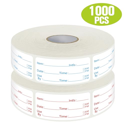 1000 PCS Removable Food Labels, Water/Oil/Tear Resistant Date Stickers with Perforation Line, Food Label for Freezer, Pantry, Fridge, Containers, Jars, Kitchen Storage Organization (2 Rolls, 2” X 1”) - color: Style-a-1000