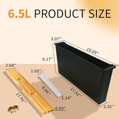 2 Pack 6.5L Bee Feeder, Beeswax Coated Beehive Frame Feeder, Bee Sugar Water Feeder, Essential Beekeeping Equipment for Honeybee Hives (2pcs-6.5L) - size: 2pcs-6.5L