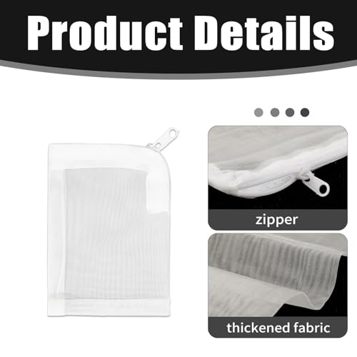 Aquarium Filter Media Bags 15pcs Fish Tank Ultra Fine 100 Micron Mesh Bags with Plastic Zipper for Bio Rings Ceramic and Activated Carbon (3" x 4")