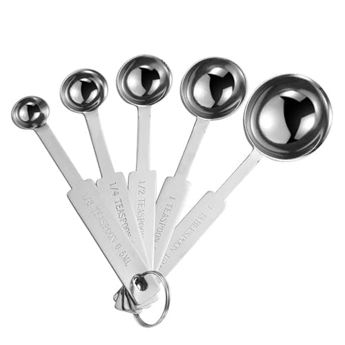 5PCS Measuring Spoons Set, Include 1/8,1/4,1/2,1 tsp, and 1tbsp Cup | Measuring Spoons Set,Includes 1/8 tsp,1/4 tsp,1/2 tsp,1 tsp,1 tbsp,Stainless Steel measuring cups, Teaspoon for Measure