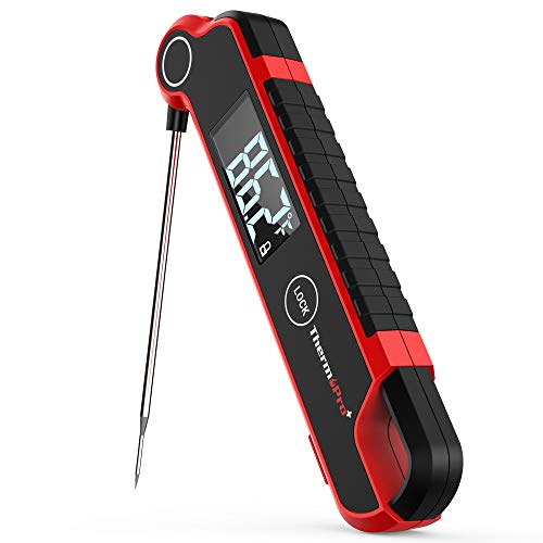 TempPro TP620 Instant Read Meat Thermometer Digital, Cooking Thermometer with Large Auto-Rotating LCD Display, Waterproof Food Thermometer Digital for Kitchen, BBQ, or Grill (Previously ThermoPro)