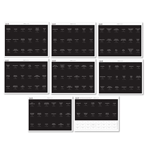 Black Spice Labels for Glass Jars, 148 Spice Jar Labels Stickers Preprinted Waterproof, Rectangle Herb Seasoning Stickers Containers Kitchen Pantry Organization - style: Black Rectangle Spice Labels