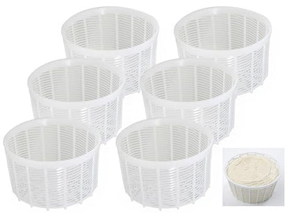6 pcs Soft Cheese Mold for Cheese Making 1.25QT - Small Cheese Mold - Homemade Cheese Making Supplies - Cream Cheese Form Mold - Molde Para Queso Fresco Casero - Feta Ricotta Cheese Making Basket