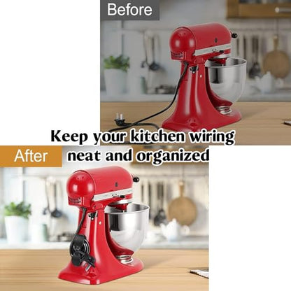 Asix Toy Flour Funnel Compatible with Kichen Aid Mixer,with 2pcs Cord Organizer,Pouring Chute for Artisan KSM150,Foldable Silicone,Easy Pour No-Mess Attachment,Dishwasher-Safe,for Baking and Cooking
