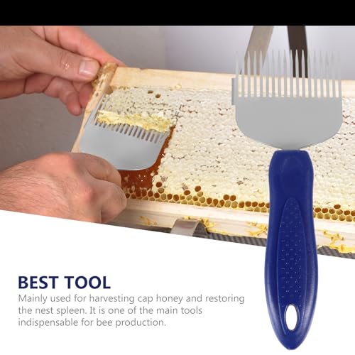 KICHOUSE Beekeeping Honeycomb Uncapping Tool and Honey Scraper Fork for Hive Maintenance with Stainless Steel Multi-Function Design, Sturdy Beekeeping Supply for Efficient Honey Extraction