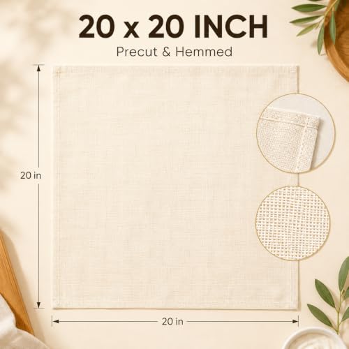 Reusable Cheesecloth, 20x20 Inch Hemmed 100% Unbleached Cotton Strainer Cloth, Washable for Cooking, Baking, Juicing & Cheese Making