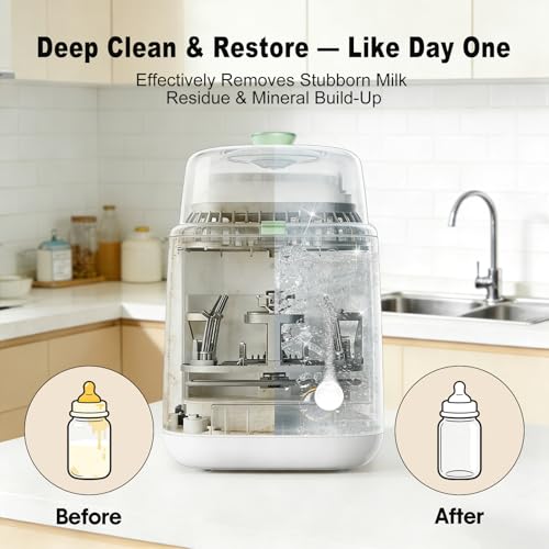 Professional Deep Cleaning Detergent Tablets for All Baby Bottle Washers, Washer Tablets for Bottle Washer and Sterilizer and Dryer, Easy to Use (180Pcs)