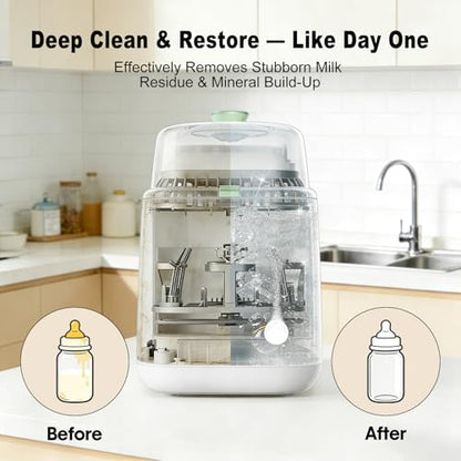 Professional Deep Cleaning Detergent Tablets for All Baby Bottle Washers, Washer Tablets for Bottle Washer and Sterilizer and Dryer, Easy to Use (180Pcs)
