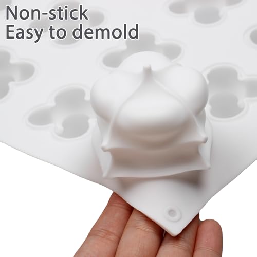 3D Mini Bubble Candle Molds, 15-Cavity Silicone Bubble Cube Molds for Candle, Wax, Resin, Cube Molds for Mousse, Cake, Chocolate, Candy - color: White-R0143 (Small Bubble)