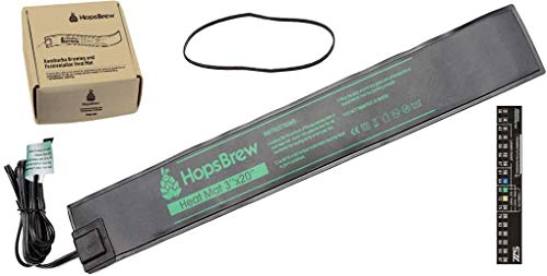 3"x20" Kombucha Wrap Around Fermentation Heating Strip or Seed Starting Heating Mat with Horizontal Thermometer