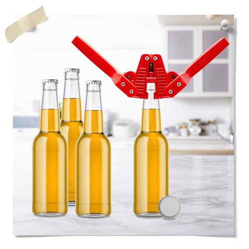 Fermentaholics Beer Bottle Capper & Lid Set – Double Wing Manual Capping Tool with 144 Crown Caps – Fits Standard 12 oz & Homebrew Beer Bottles (Capper & Lid Set -144 Silver Crown Caps) - size: Capper & Lid Set -144 Silver Crown Caps