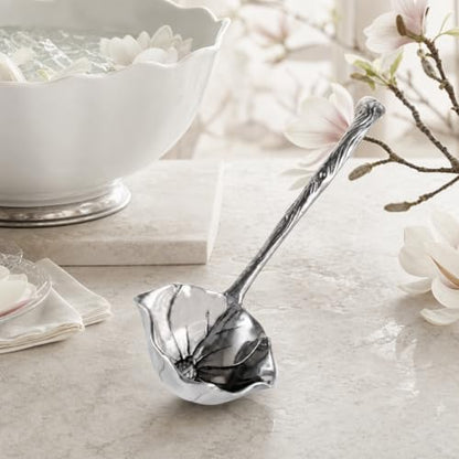 Arthur Court Magnolia Pattern Aluminum Serving Ladle - Elegant Punch/Soup Ladle for Entertaining - 12.5 Inch Long - size: 12.5 inches Magnolia