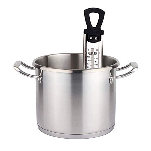 Stainless Steel Candy & Deep Fry Thermometer with Pot Clip & Handle - Analog Sugar Thermometer for Candy Making, Jam, Syrup, Oil, Chocolate, Brewing - Kitchen Cooking Food Thermometer - size: Sugar Thermometer-11.8 Inch
